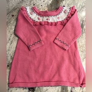 Janie and Jack Pink Sweater with Floral Design